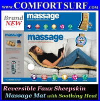 Reversible Faux Sheepskin 9 Motor Massage Mat with Soothing Heat Chair